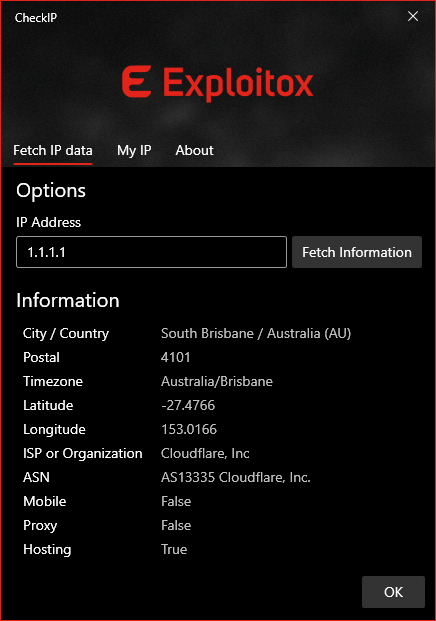 CheckIP - Fetch Data